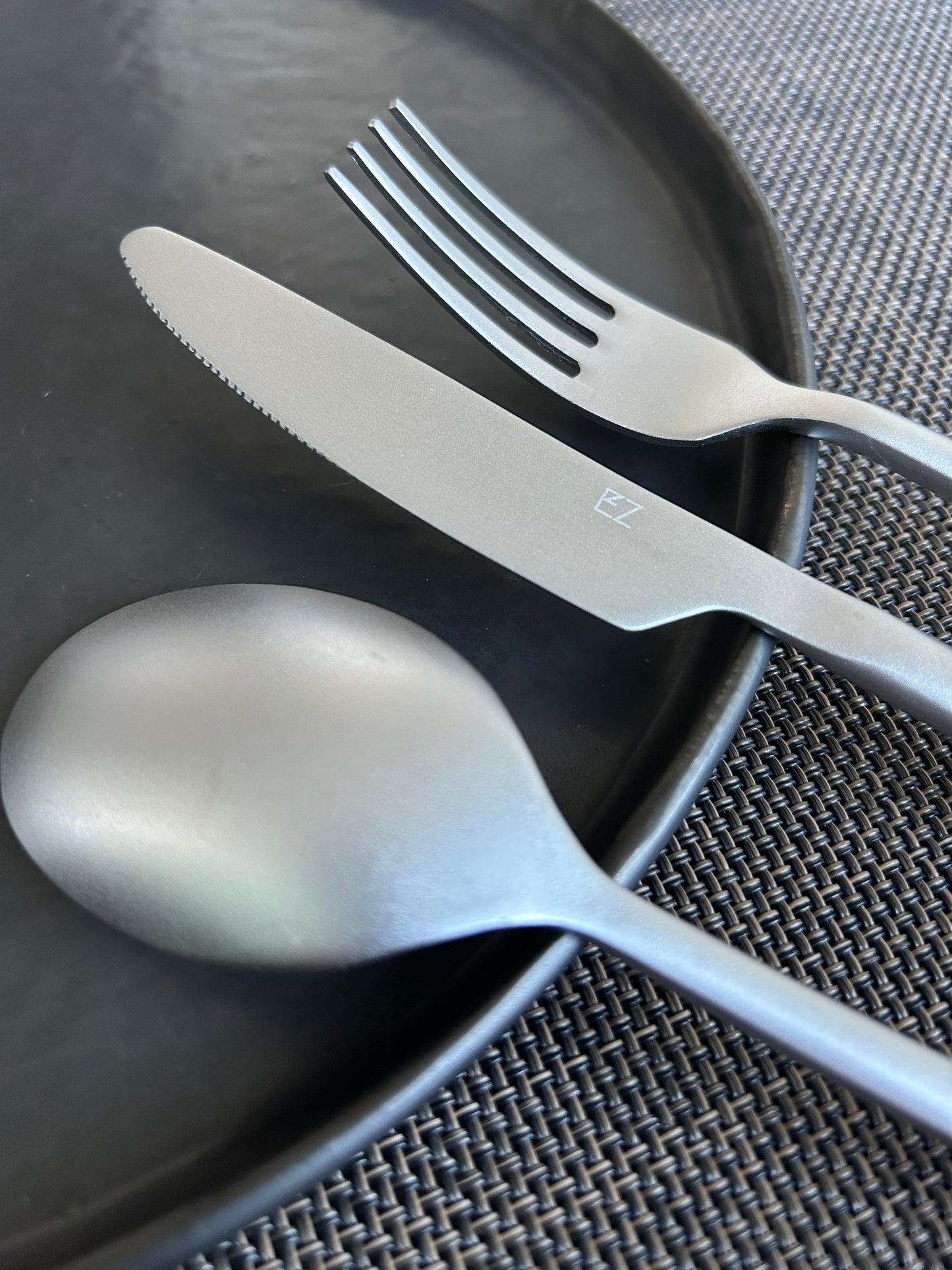 Sleek Titanium Cutlery Set