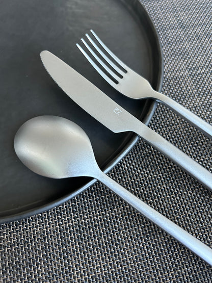 Sleek Titanium Cutlery Set