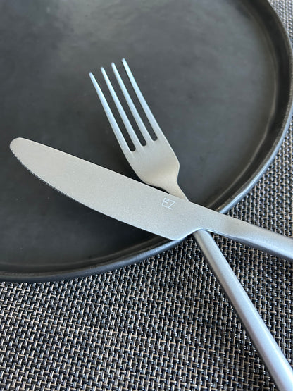 Sleek Titanium Cutlery Set